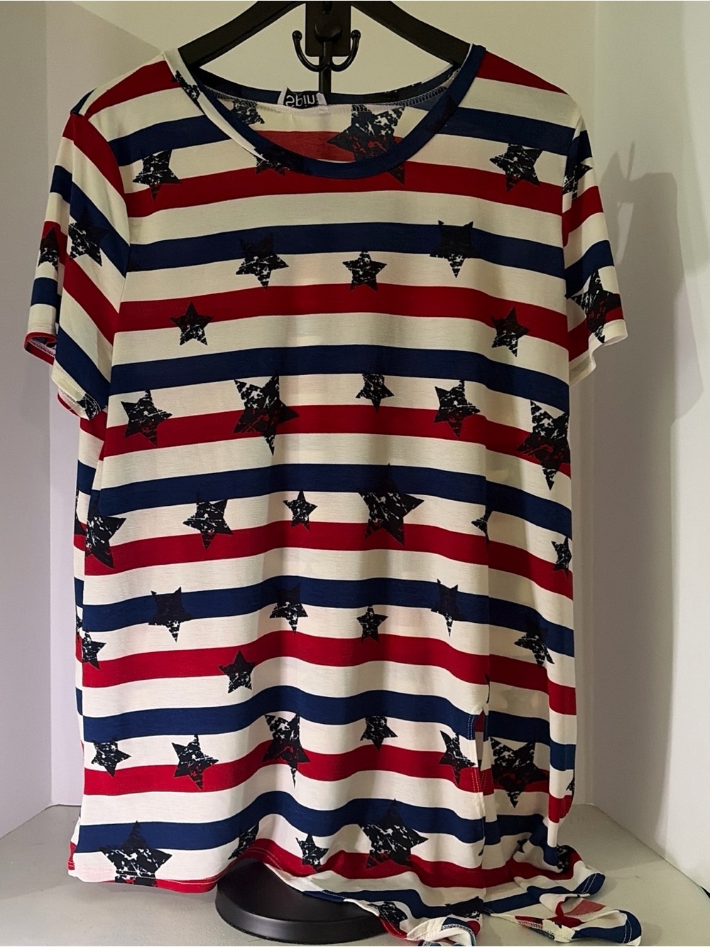 Women’s Red, White & Blue Star Stripe Tee